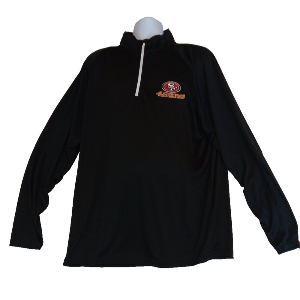 San Francisco 49er Quarter Zip Pullover Mens 2XL Black Football Fan Apparel